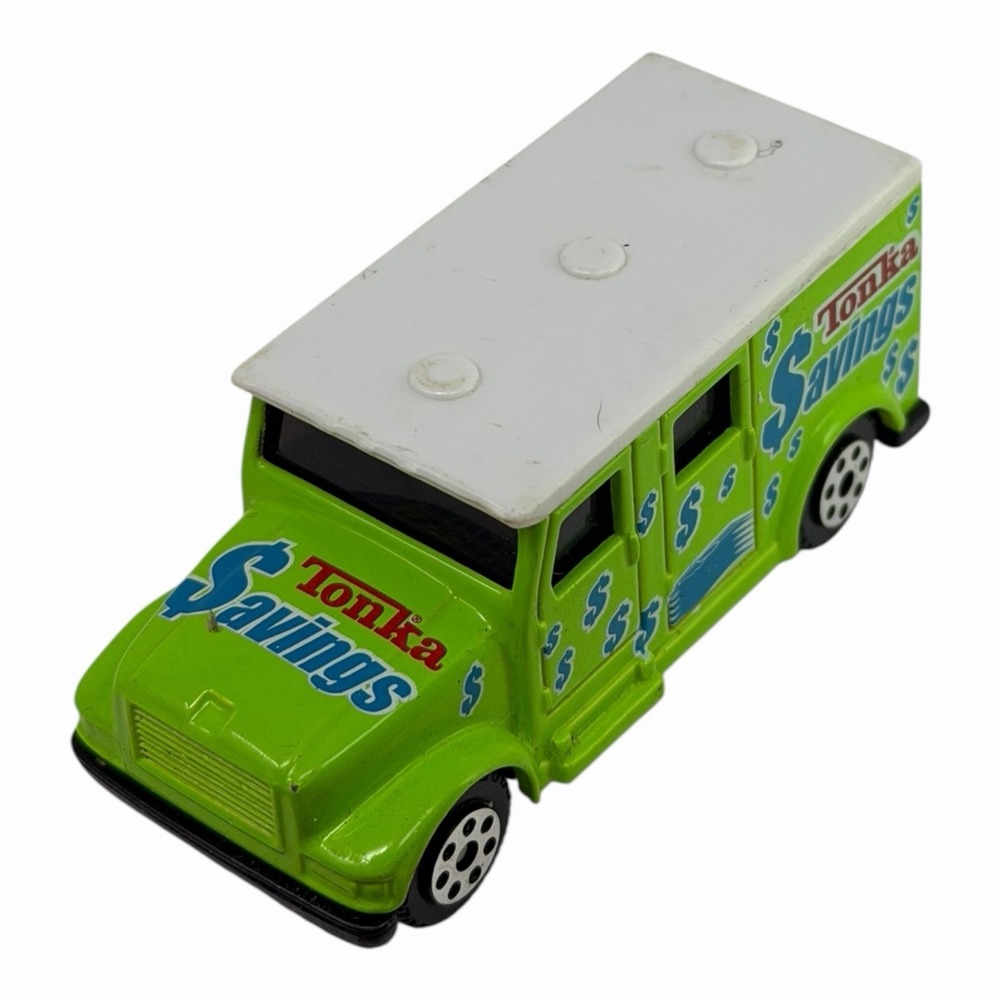 Vintage Maisto Green Armored Van Tonka Savings 1/64 Diecast 2002 Hasbro